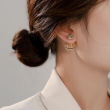 1 đôi Phong cách Vintage Xu hướng: Cắt giảm Trái bóng & Khối Zirconia  Trang trí Bông tai stud Thích hợp Đối với Của phụ nữ Mặc hàng ngày - Vàng - Xem 4