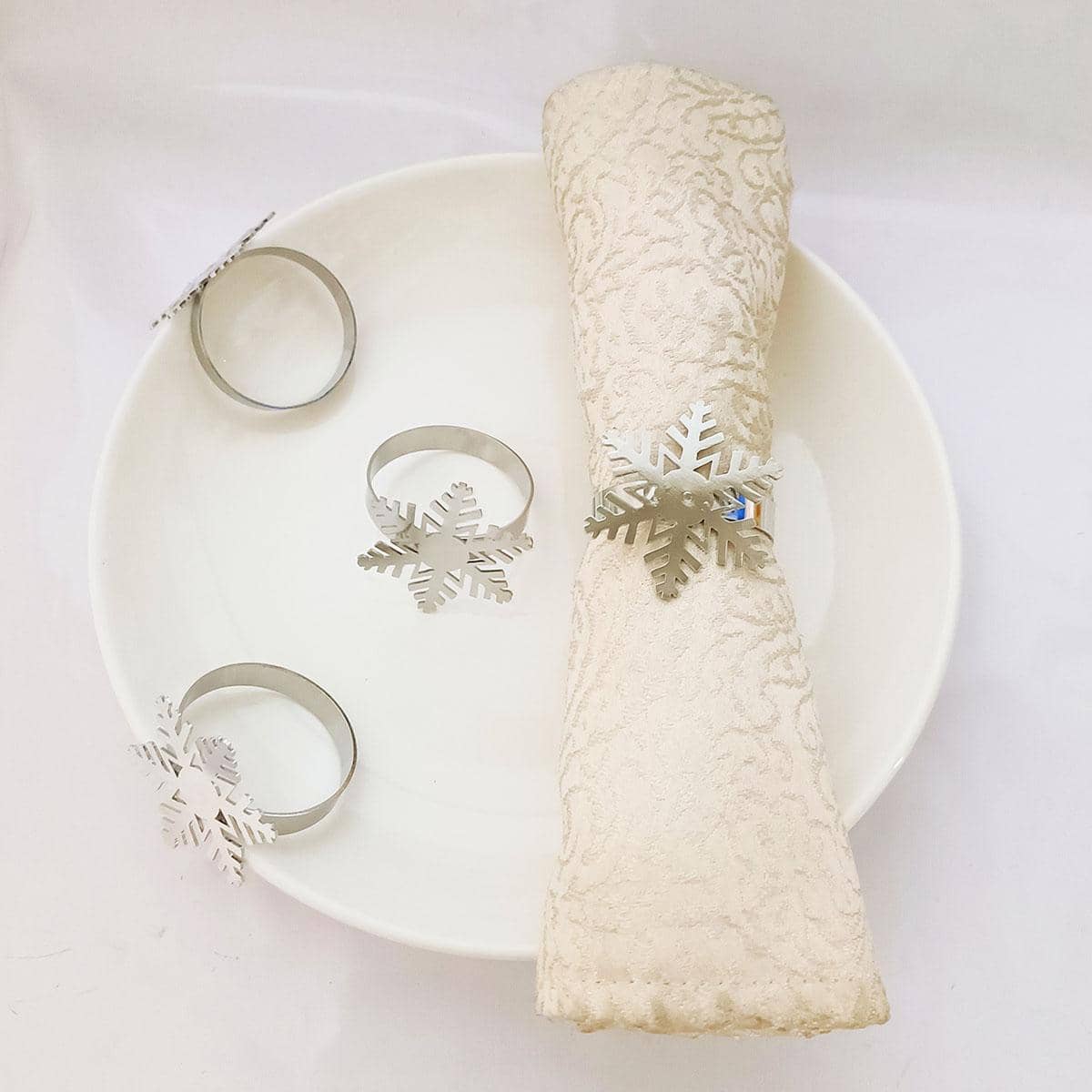 4pcs Hotel Supplies Snowflake Shaped Hollow Out Napkin Rings SHEIN USA
