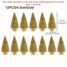 12 Mini Cây thông noel Sisal Lụa Tuyết tùng - Trang trí Nhỏ bé Cây thông noel - Vàng S Xanh Màu xanh lá Trắng Mini Cây Cửa sổ DIY Vật trang trí Giáng sinh Bàn Đồ trang trí Năm mới Qủa tặng Nhà  Trang trí - Vàng - Xem 4