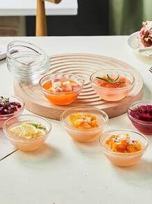 10pcs Round Glass Dessert/Snack Bowls, Suitable For Pudding, Ice Cream, Face Mask