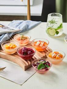 10pcs Round Glass Dessert/Snack Bowls, Suitable For Pudding, Ice Cream, Face Mask