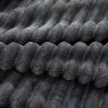 1件深灰色純色牛奶絨軟寬線拉繩抱枕毯,適用於沙發、客廳、臥室、床上,四季適用,適合成人和兒童