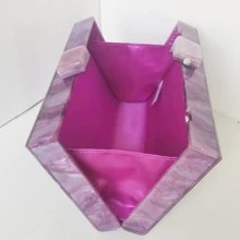 迷你紫色亞克力時尚盒型包帶金屬鏈 - 紫丁香色 - 查看 6