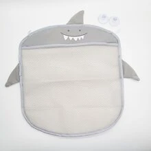 1入組卡通網紗風格浴室收納包,多用途雜物收納盒懸掛籃子 - 灰色 - 查看 2