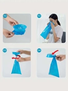 1pc Disposable Vomit Bag - Portable Outdoor Travel Emergency Vomiting And Urination Bag For Men And Women, Always Be Prepared - Blue - View 3