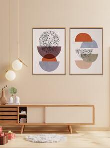 2pcs Diy Diamond Painting Abstract Patterns Wall Decoration Home Decor & Art Crafts - Multicolor - View 1