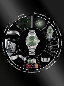 BERNY Đồng Hồ Quartz Nam - màu xanh lá - Xem 10