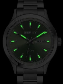 BERNY Đồng Hồ Quartz Nam - màu xanh lá - Xem 11