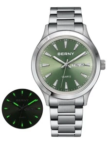 BERNY Đồng Hồ Quartz Nam - màu xanh lá - Xem 12