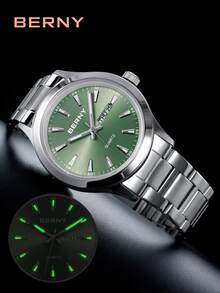 BERNY Đồng Hồ Quartz Nam - màu xanh lá - Xem 4