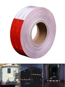 Cinta de seguridad reflectante blanco rojo de 2.5cm x 3mts 3M-983 para coche camion - Rojo y blanco - Ver 6