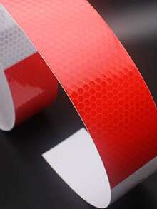 Cinta de seguridad reflectante blanco rojo de 2.5cm x 3mts 3M-983 para coche camion - Rojo y blanco - Ver 3