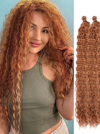 Curly crochet "Caída Natural" 55cm