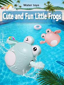 可愛嬰兒沐浴玩具卡通水玩搖擺青蛙玩具,夏季浴室游泳池玩具