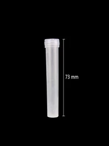 100pcs 7.3cm Transparent Pvc Flower Nutrition Tube With Cover, Water Storage Tube For Plant Preservation And Cultivation - Clear - View 2