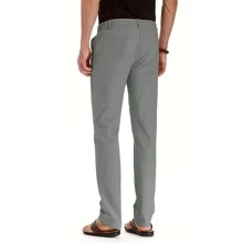 Men's Straight Leg Casual Pants Elastic Waist Work Trousers Casual Pants