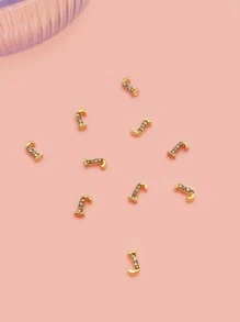 Decoración De Uñas Con La Letra 'j' - Dorado - Ver 1