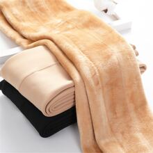 200g Ladies' High Waist Slim Fit Solid Color Nylon Tights With Elasticity, Warm Wool Inner-Lining, And Thickening, Autumn And Winter Wear - Apricot - View 4