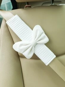 1入裝汽車肩帶和換檔套裝配蝴蝶結,白色 - 白色 - 查看 1