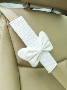 1入裝汽車肩帶和換檔套裝配蝴蝶結,白色 - 白色 - 查看 4