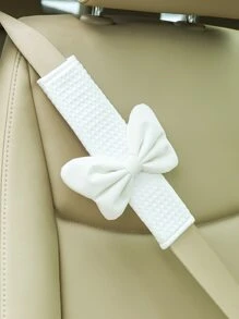 1入裝汽車肩帶和換檔套裝配蝴蝶結,白色 - 白色 - 查看 5
