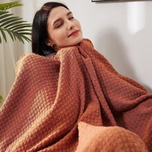 Lifein Boho Throw Blanket For Couch-Soft Rust Farmhouse Throw Blanket,Cozy Waffle Knit Throw Blanket,Small Lightweight Blankets&Throws For Bed,Chair,Sofa,Room,Home Decor,Fall(Orange Rust,50*60in 1pc) - Maroon - View 4