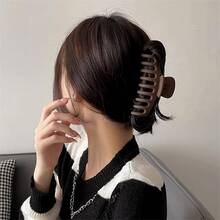 6 件/套女士创意组合发夹，纯色，多种形状和颜色爪夹，适合各种发型，磨砂防滑设计，抓力强，非常适合日常休闲使用 - 彩色 - 查看 6