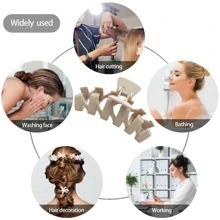 6 件/套女士创意组合发夹，纯色，多种形状和颜色爪夹，适合各种发型，磨砂防滑设计，抓力强，非常适合日常休闲使用 - 彩色 - 查看 5