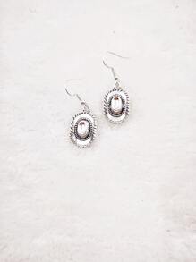 1 Đôi Vintage Mũ Cao Bồi Miền Tây Hình Bông Tai Giọt, Bông Tai Phong Cách Cao Bồi Retro - Màu Bạc Cổ - Xem 6