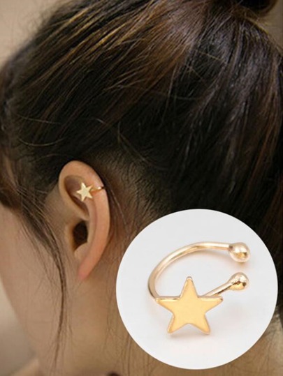 1 Peça Clip De Orelha Em Forma De Estrela De Luxo Leve E Elegante