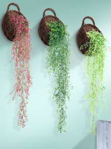 78 厘米/30.71 英寸 人造五叉金色印花柳树壁挂塑料藤蔓，带人造叶子，无篮子，情人节，礼物 - 紫色 - 查看 3