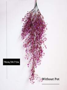 78 厘米/30.71 英寸 人造五叉金色印花柳树壁挂塑料藤蔓，带人造叶子，无篮子，情人节，礼物 - 紫色 - 查看 2