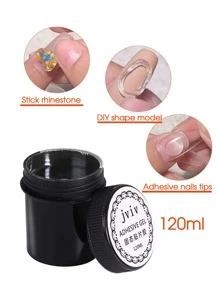 120克透明固体美甲贴片凝胶，高容量美甲贴片凝胶，粘性粘合剂，UV胶水，不流动造型固体美甲UV凝胶指甲油美甲工具