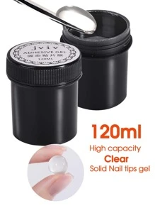 120克透明固体美甲贴片凝胶，高容量美甲贴片凝胶，粘性粘合剂，UV胶水，不流动造型固体美甲UV凝胶指甲油美甲工具