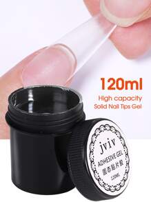 120克透明固体美甲贴片凝胶，高容量美甲贴片凝胶，粘性粘合剂，UV胶水，不流动造型固体美甲UV凝胶指甲油美甲工具