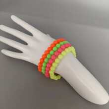 透明可愛的荧光四色珠子手鏈 - 彩色 - 查看 6