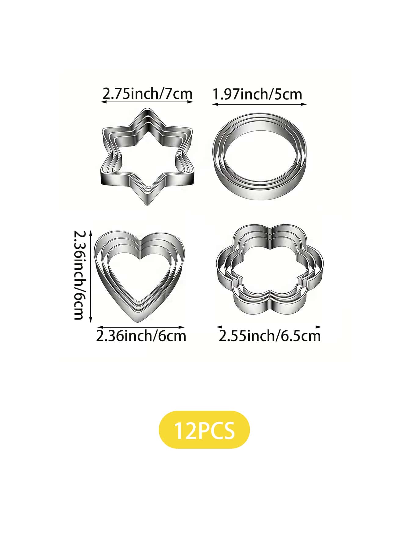 Stampi per Biscotti in Acciaio Inox 6 Pezzi Set, Formine per Biscotti a
