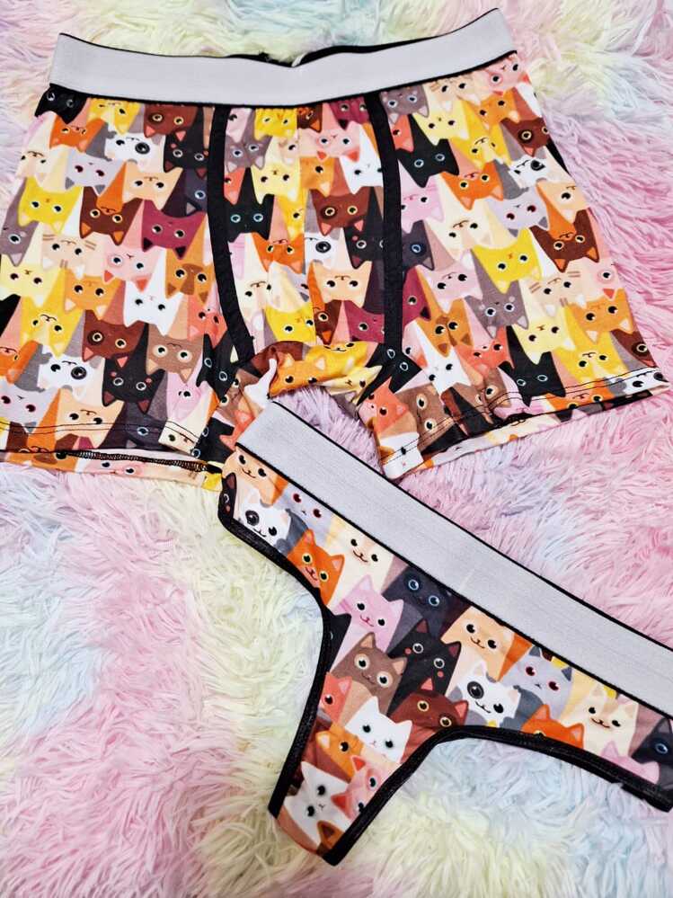 Duo de ropa interior gatos - Blanco - Añade 1