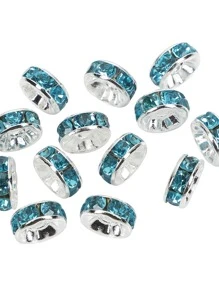 50pcs Copper Rhinestone Rings For Diy Projects, 4-10mm - Baby Blue - View 3
