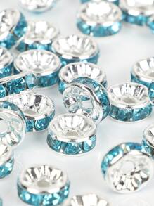 50pcs Copper Rhinestone Rings For Diy Projects, 4-10mm - Baby Blue - View 5