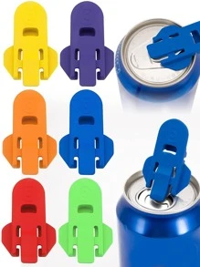 2 Pcs Cola Shield and Soda Protector for Family, Plastic Tab Can Openers for Pop, Beer or Soda, Anti Bug and Fly Beverage Barricade Protects Cold Drinks from Bees at Picnic, BBQ, Random Color - Random Color - View 1