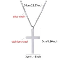 1 pièce Minimaliste En Acier Inoxydable À Pendentif Croix Collier Pour Homme Long En Alliage Chaînes Simple Personnalité Garçon Fête Accessoire De Bijoux