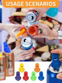 2 Pcs Cola Shield and Soda Protector for Family, Plastic Tab Can Openers for Pop, Beer or Soda, Anti Bug and Fly Beverage Barricade Protects Cold Drinks from Bees at Picnic, BBQ, Random Color - Random Color - View 6