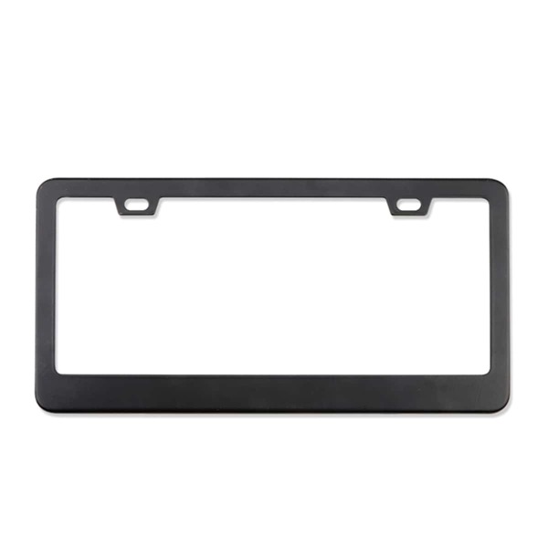 1pc 12 Inch Black Stainless Steel Usa Vehicle License Plate Frame For American Standard Size