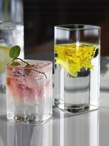 1 件/4 件，300 毫升/500 毫升透明方形玻璃苏打水/饮料/牛奶/谷物杯 - 無色 - 查看 7