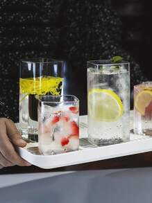 1 件/4 件，300 毫升/500 毫升透明方形玻璃苏打水/饮料/牛奶/谷物杯 - 無色 - 查看 2