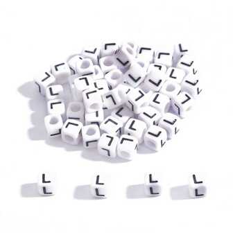 100pcs Letter L Shaped Beads For Diy Jewelry Making, Size 6x6mm With 3.5mm Hole Diameter