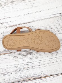 Große Größen Flache Sandalen Böhmischer Stil Damen Für Frühling 2023 , Feature Blume & Strass, Verschönerung , Zehenschleife, Design, , Ideal für Outdoor Strand