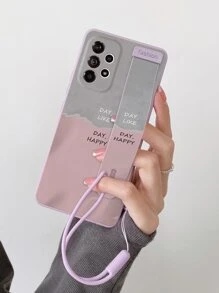 Ốp điện thoại in hình chữ cái kèm dây đeo cổ tay, phiên bản quốc tế, không phải phiên bản nội địa. - Nhiều màu - Xem 3