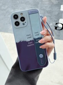 Letter Graphic Phone Case With Lanyard - Multicolor - View 4